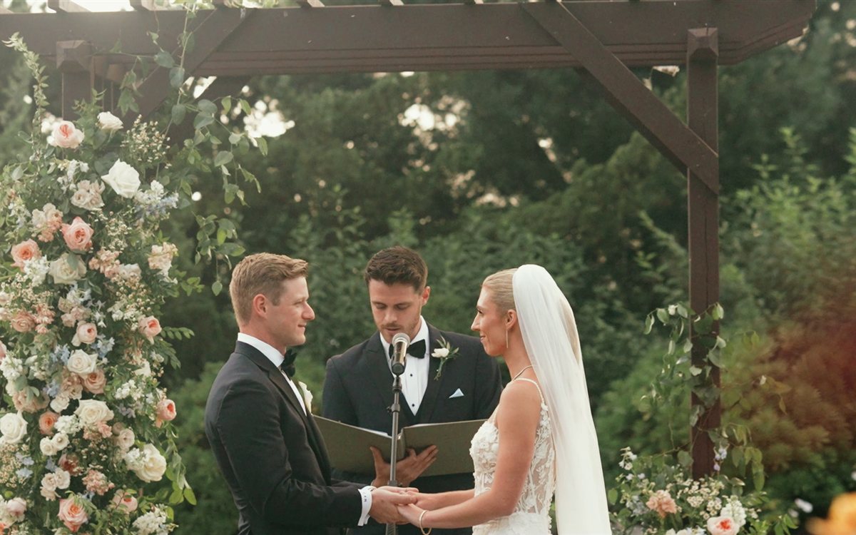 Crystal Springs Resort Wedding Videography bride and groom exchanging vows
