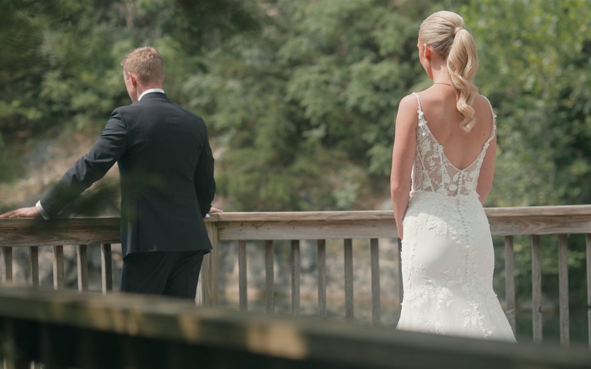 Mike and Sam's first look on the quarry bridge at Crystal Springs Resort